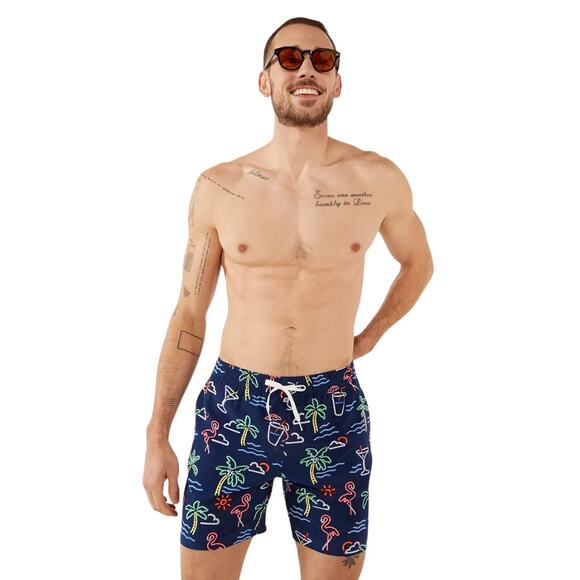 Chubbies The Classic Swim Trunk in Neon Lights Navy Blue 5.5" Inseam Size Small - Picture 1 of 6